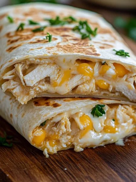 Cheesy Garlic Chicken Wraps