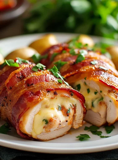 bacon wrapped stuffed chicken breast